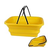 Cubo plegable amarillo de 10 litros para lavar platos, camping, senderismo y hogar, de Polipropileno.