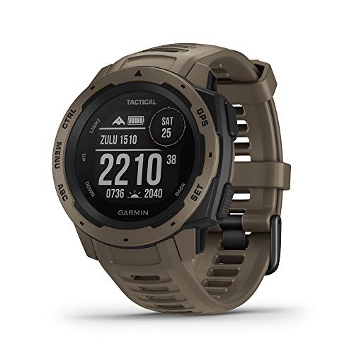Garmin Instinct Tactical - Reloj resistente con GPS y funciones tácticas, Marrón Pardo