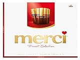 merci, Finest Selection Gran Variedad, Bombones surtidos de 8 especialidades de chocolate relleno y sin relleno, 1 x 675 g
