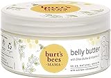 Burt's Bees Crema para estrías y para el vientre de embarazada, con manteca de karité nutritiva y vitamina E, 185 gramos