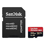 SanDisk Extreme Pro 512 GB microSDXC Memory Card + SD Adapter with A2 App Performance + Rescue Pro Deluxe 170 MB/s Class 10, UHS-I, U3, V30