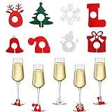 40 PCS Marcadores de copas de vino de Navidad, adornos de copa de vino de Navidad, identificador de copa para suministros decoración de fiesta Navidad