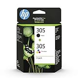 HP 305 6ZD17AE, Negro y Tricolor, Cartuchos de Tinta Originales, Pack de 2, compatible con impresoras de inyección de tinta HP Deskjet, HP Deskjet Plus y HP Envy