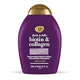 OGX Biotin & Collagen Conditioner (385 ml), acondicionador de biotina, colágeno y proteína de trigo hidrolizada, sin sulfatos ni parabenos, voluminizador y texturizador de cabello