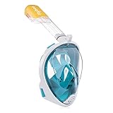 Flyboo Máscara de Snorkel,180 °Vista Máscara de Buceo con diseño panorámico de Cara Completa GoPro Compatible Máscara de Buceo con tecnología Anti-Niebla y Anti-Fugas para Adultos y niños (Verde,XS)