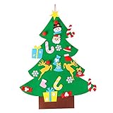 AerWo 3ft Bricolaje árbol de Navidad de Fieltro con 26 Adornos Desmontables año Nuevo para los niños de Pared de Puerta Decoración Colgante