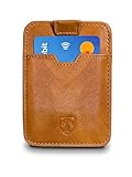 TRAVANDO Tarjetera con Seguridad RFID, PROTECCIÓN hasta 12 Tarjetas (Crédito) - Billetera Fina - Pinza para Billetes - Cartera Pequeña - Estuche para Hombres