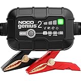 NOCO GENIUS2EU, 2A Cargador de Batería Automático Inteligente Portátil de 6V y 12V, Mantenedor de Batería y Desulfador para Moto, Scooter, Coche, Camión y Caravana 