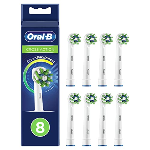 Oral-B CrossAction Recambios Cepillo de Dientes Eléctrico, Pack de 8 Cabezales, Envase Reciclable, Apto para Tamaño Del Buzón