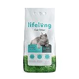 Marca Amazon - Lifelong Arena de bentonita para gatos, Premium con perfume de talco, 7.5 kg