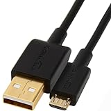 Amazon Basics Cable tipo USB-A 2.0 macho a micro USB (Paquete de 1), 0.9 m, Negro, para Ordenador