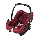 Maxi-Cosi Rock i-Size Silla Auto Grupo 0+, portabebé aprobado para viajar en avion, silla coche bebé recién nacido hasta 12 meses, Essential Red (rojo)