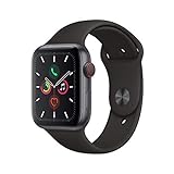 Apple Watch Series 5 (GPS + Cellular, 44 mm) Aluminio en Gris Espacial - Correa Deportiva Negro