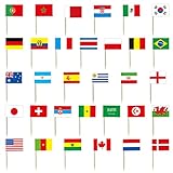 96 banderas de palillo de dientes, copa del mundo 32, 32 países, adecuadas para fiestas de la Copa del Mundo, restaurantes, bares, palillos de dientes con banderas