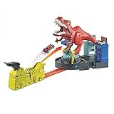 Hot Wheels City T-Rex Devorador Destructor, Pista de Coches de Juguete con Dinosaurio (Mattel GWT32), multicolor, única GFH88, Embalaje estándar