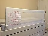 Barrera de cama nido para bebé, 180 x 66 cm. Modelo osito y luna rosa. Barrera de seguridad. Sello de calidad SGS.
