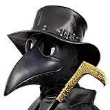 Pájaros Plague Doctor Nariz de Cosplay Fancy diseño gótico Steampunk Retro Máscara de Rock (Negro)