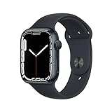 Apple Watch Series 7 (GPS, 45mm) Reloj Inteligente con Caja de Aluminio en Color Medianoche - Correa Deportiva en Color Medianoche - Talla única. Monitor de entreno, Resistencia alagua