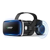 FIYAPOO Gafas VR con Auriculares, 3D Gafas Realidad Virtuales,Experiencia Inmersiva Películas y Juegos 3D para Teléfonos Inteligentes de 4.7 a 6.6 Pulgadas, Compatibles con Android/iPhone Regalos