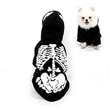 Filhome Esqueleto perro mascota disfraz gato halloween divertido cachorro gatito mono hueso ropa para perros pequeños medianos M