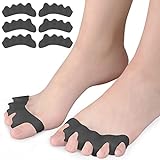 [x6] (3 pares) Separador Dedos Pie Silicona - Separadores de Dedos de los Pies - Separador de Dedos del Pie - Restore Feet - Separadores Dedos Pies - Toe Spacer (Negro)