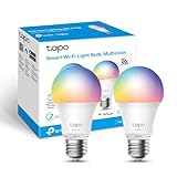 TP-Link Tapo L530E , Bombilla LED inteligente Wi-Fi, multicolor, regulable, E27, 8.3 W 806 lm, compatible con Alexa y Google Home, 2 Unidad ( Paquete de 1)