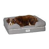 Cama de espuma viscoelástica para perros medianos y grandes, Gris (Large Bed), 91 x 71 x 22 cm