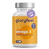 Omega 3 Aceite de Pescado - 400 Cápsulas de Omega 3 (Suministro para 13 meses) - 1000mg por Cápsula - Con ácidos grasos Omega-3 EPA y DHA - Omega3 fish oil