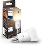 Philips Hue - Bombilla LED Inteligente, A60 E27, Luz Blanca Cálida Regulable, 9.5W (Eq. 75W) 1100 lúmens, Compatible con Alexa y Google Home