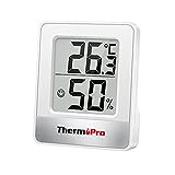 ThermoPro TP49 Pequeño higrómetro digital, termómetro de interior para controlar la temperatura y medir la humedad, para la comodidad en la oficina y en casa, termómetro para reptil