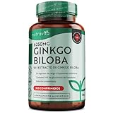Ginkgo Biloba 6250 mg - 365 Comprimidos - Extracto de Gingko Biloba Vegano 50:1 - Alta Dosis Ginko Biloba Capsulas con 24% Glucósidos de Flavonoles - Mejora Concentración y Memoria - Nutravita