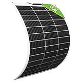 ECO-WORTHY Panel Solar Flexible 130W 12V Módulo Monocristalino para Cargar Batería de 12V / Coche/Barco/Caravana