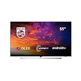 Philips 55OLED854/12 - Televisor Smart TV OLED 4K UHD, 55 Pulgadas, Android TV, Ambilight 3 Lados, HDR10+, Dolby Vision, Google Assistant, Compatible con Alexa, Color Gris