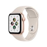 Apple Watch SE de 1.ªgeneración (GPS, 40mm) Reloj inteligenteaja con cja de Aluminio en Oro - Correa Deportiva Blanco Estrella - Talla única. Monitor de entreno y Actividad