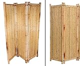 Biombo de bambú amarillo, 180 x 180 cm, 3 piezas, biombo separador de espacios móvil