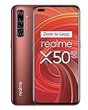 realme X50 Pro – Smartphone 5G de 6.44”, 8 GB RAM + 128 GB ROM, procesador OctaCore Qualcomm Snapdragon 865, cuádruple cámara AI 64MP, MicroSD, Rust Red [Versión ES/PT]