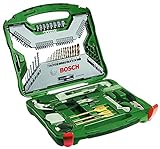 Bosch Maletín X-Line con 103 unidades para taladrar y atornillar (para madera, piedra y metal, accesorios para taladro atornillador), Color Verde