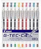 Pilot G-TEC-C4 - Paquete de 10 bolígrafos de tinta gel, multicolor