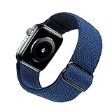 Arae Correa Compatible con Apple Watch 41 mm 40 mm 38 mm, Correa de Elástico Ajustable de Nylon para iWatch Series 8 7 6 5 4 SE 3 2 1 Azul