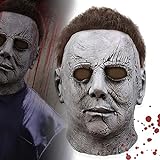 AENEY 2022 Aterradora máscara de látex de Michael Myers para disfraces de Halloween, máscara de cabeza completa con pelo