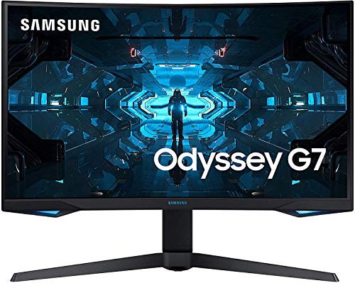 Samsung Odyssey G7 LC27G73TQSUXEN - Monitor Curvo Gaming de 27'' WQHD (2560x1440, 1 ms, 240 Hz, FreeSync, Gsync, QLED, 16:9, HDR600, 350 CD/m², 1000R, DisplayPort, HDMI, USB 3.0) Negro