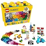LEGO 10698 Classic Caja de Ladrillos Creativos Grande, 2 Bases Verdes, Animales, Casas y Coches de Juguete, Juego de Construcción para Niños de 4 Años o Más