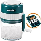 MANBA Manual Picadora de hielo raspado y máquina para hacer granizado - Trituradora portátil prémium - Sin BPA