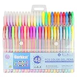 Gurkkst 48 Set Colores Bolígrafos de Gel Boligrafos Gel para Scrapbooking, Colorear, Dibujar y Artesanal (12 Metálico + 12 Glitter + 12 Neón + 12 Clásicos)