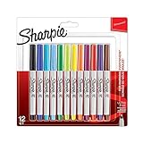 Sharpie 2065408.0 - Pack de 12 rotuladores permanentes, punta ultrafina, multicolor