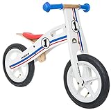 BIKESTAR Bicicleta sin Pedales para niños y niñas | Bici Madera 12 Pulgadas a Partir de 3-4 años | 12' Edición Sport Blanco, Azul, Rojo