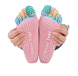 Veewon – 4 pares de calcetines de yoga para mujer, antideslizantes, con dedos separados, colores aleatorios
