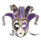NUOBESTY Bufón Mascarada Máscara Máscara Veneciana Mardi Gras Mascarilla para Mujeres Hombres Cosplay Disfraz Pascua Arte de La Pared Decoración Colección Foto Prop Estilo 5