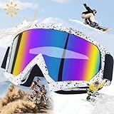 truee Gafas De Esquí, Máscara Gafas Esqui, Snowboard Nieve Espejo, Gafas De Esquí Hombres Mujeres, Gafas De Snowboard, Gafas De Nieve, Gafas De Esquí con Protección Uv(Vistoso)
