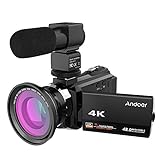 Andoer: videocámara grabadora digital 4 K, 1080 P, 48 MP, wifi, con chip Novatek Master 96660, pantalla táctil capacitiva, 3 pulgadas, visión nocturna infrarroja, Zoom 16x, adaptador de zapata fría para luz o micrófono externos